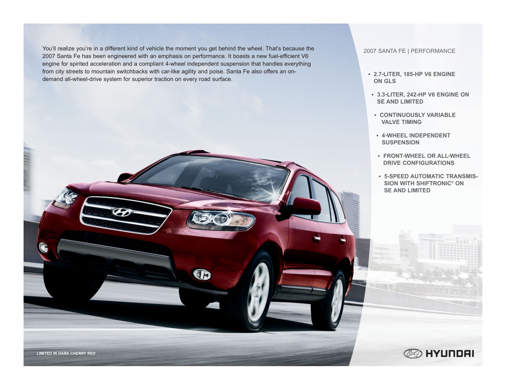 2007 Hyundai SantaFe Brochure Page 4